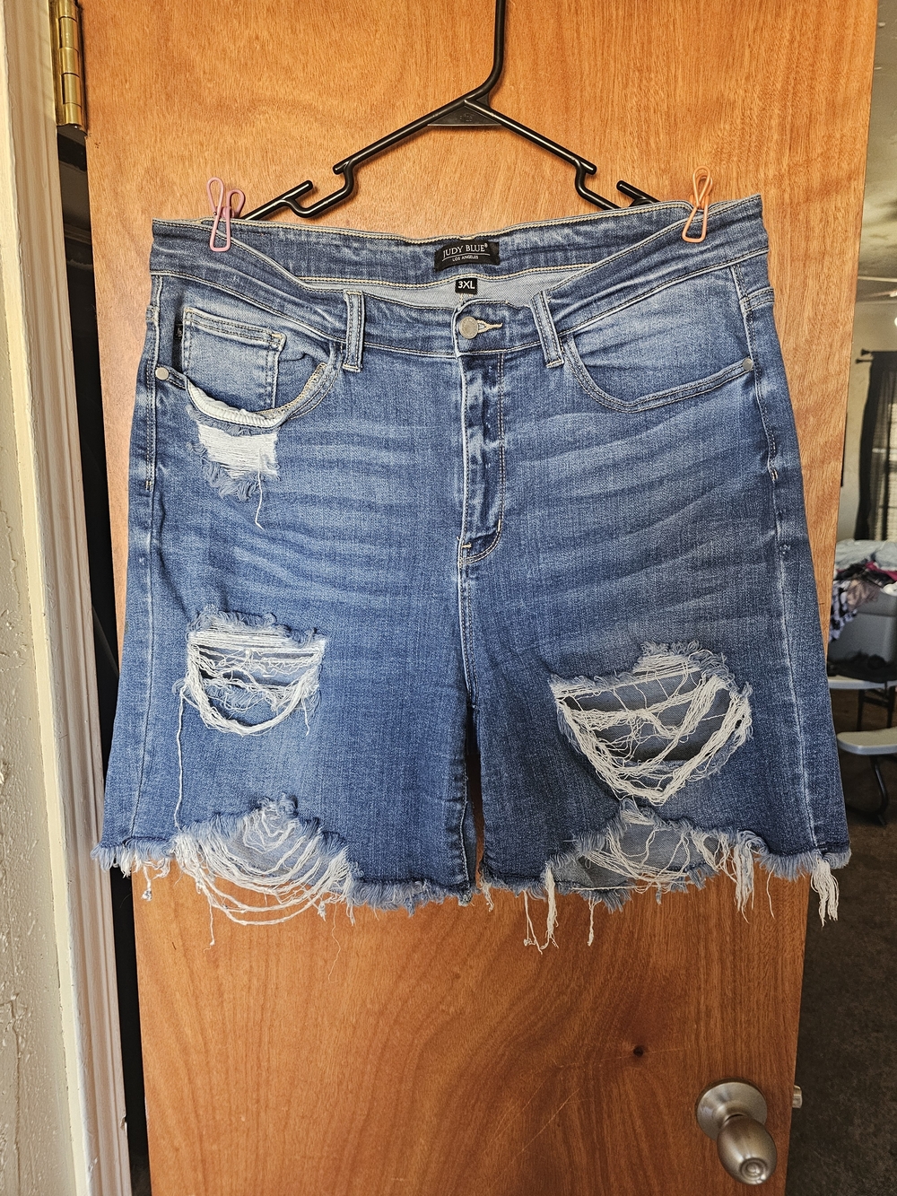 Judy Blue Blue Distressed Denim Bermuda Shorts